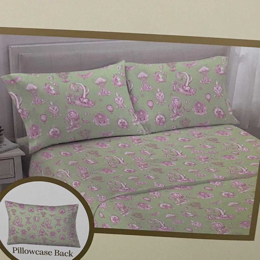 NIP Wicked x Katie Kime Full Sheet Set Target Glinda Pink Green Toile Bedding